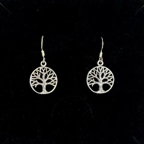 Vikingeøreringe i Sølv - Livets Træ Yggdrasil Rund Mellem, kd, 15553, runde, enkle, simple, Vikingeøreringe i sølv - Livets træ Yggdrasil rund enkel, livstræ, livstræet, ask, ygdrasil, yggdrassil, , runde, yndige, feminine, lette, ægte, sølv, øreringe, ørenringe, smukke, kvalitet, specielle, vikinger, vikingesmykker, biti, ribe, freja, ydun, idun,