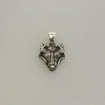 Vikingevedhæng i Sølv - Fenris Ulvehoved Ornamenteret, amulet, ulv, ulvemotiv, fenris, fenrisulven, vikinger, vikingesmykker, keltisk, evigheden, museumssmykker, kopi, smykker, vedhæng, sølv, biti, ribe