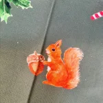 Viskestykke Bomuld med Tryk - Skovens Dyr Jul, sugarcane, slikstok, juleviskestykke, jul i skoven, bambi, egern, ræv, hjort, rådyr, dådyr, kristorn, lækkert, gave, gaveide, viskestykke, køkken, biti, ribe, akvarel, maluu,