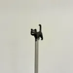 Bogmærke Stål - Sort Kat, missekat, kattekilling, killing, læsehest, bogorm, gave, elsker, bøger, katte, ting med, symbolsk, personlig, gaveide, biti, ribe, kattebogmærke,