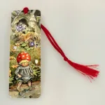 Bogmærke Karton med Elsa Beskow Tomtebo Børnene, tomtebobarnen, de små skovnisser, elsa beskow, eventyr, billedbøger, motiver, bogmærke, lille, gave, sød, symbolsk, svensk, karton, billigt, biti, ribe