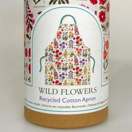 Forklæde i Bomuld med Tryk - Vilde Blomster, grøftekant, bio, miljø, blomster, natur, vild med vilje, biodiversitet, insekter, praktisk, flot, nyttigt, gave, gaveide, frisk, farveglad, bomuld, bæredygtigt, genanvendt, miljøvenlig, apron, rex, london,