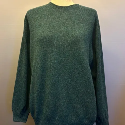 Harley of Scotland - Dame Pullover Superfine Lambswool Lugano, damestrik, damesweater, damepullover, grøn, petrol, petroleumsgrøn, elegant, cashmere, superfine, ekstra, blød, luksuriøs, kvalitet, angora, smørblød, kort, dame, model, klædelig, holdbar, klassisk, smagfuld, underspillet, skøn, kradser ikke, ensfarvet, meleret, farvespil, skotsk, skotlnd, strik, tynd, lun, indendørs, strik, trøje, sweater, pullover, rund hals, smart, sporty, posh, design, biti, ribe,