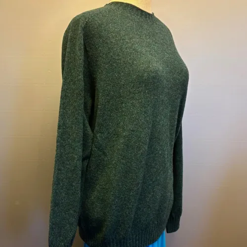 Harley of Scotland - Dame Pullover Superfine Lambswool Lugano, damestrik, damesweater, damepullover, grøn, petrol, petroleumsgrøn, elegant, cashmere, superfine, ekstra, blød, luksuriøs, kvalitet, angora, smørblød, kort, dame, model, klædelig, holdbar, klassisk, smagfuld, underspillet, skøn, kradser ikke, ensfarvet, meleret, farvespil, skotsk, skotlnd, strik, tynd, lun, indendørs, strik, trøje, sweater, pullover, rund hals, smart, sporty, posh, design, biti, ribe,