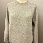 Harley of Scotland - Dame Pullover Superfine Lambswool Lysegrå, grå, flannel, grey, silver, sølvgrå, ensfarvet, alsidig, holdbar, tidløs, damestrik, damesweater, damepullover, grøn, petrol, petroleumsgrøn, elegant, cashmere, superfine, ekstra, blød, luksuriøs, kvalitet, angora, smørblød, kort, dame, model, klædelig, holdbar, klassisk, smagfuld, underspillet, skøn, kradser ikke, ensfarvet, meleret, farvespil, skotsk, skotlnd, strik, tynd, lun, indendørs, strik, trøje, sweater, pullover, rund hals, smart, sporty, posh, design, biti, ribe,