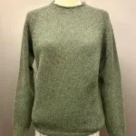 Harley of Scotland - Uni Pullover Lambswool Jade Grøn, jade, M2882, herre, unisex, tyk, vamset, chunky, let, behagelig, græsk blå, atlantic, spray, vintertrøje, vinterstrik, let, tyk, blød, varm, lun, flot, lækker, kvalitet, til, mænd, damer, herrer, herrestrik, damestrik, pullover, sweater, holdbar, skotsk, skotland, striktrøje, uld, ren, lambswool, lammeuld, chunky, smuk, herresweater, biti, ribe, boy friend fit, armygrøn, khaki, militærgrøn,