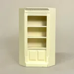 Miniature Butiksreol Cremefarvet Hjørne, hjørnereol, hjørnemodul, butik, butiksreol, dukkehus, dukkebutik, købmand, konditori, bager, høker, legetøj, miniature, miniaturer, dukkehusmøbler, til, tilbehør, dukkehus, legetøj, 1:12, dukkestue, nissebutik, nissekøbmand, biti, ribe