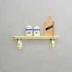 Miniature Hylde til Væg - Creme, hylde, svævehylde, miniature, hylde, af træ, træhylde, 1:12, miniature, møbler, dukkehus, ting, tilbehør, dukkemøbler, dukkehusmøbler, interiør, symbolsk, gave, sang, tale, sjov, gavekort, bryllup, konfirmation, rejse, indflyttergave, nisser, nissedør, nissemøbler, nissehus, nissebo, biti, ribe, sætterkasse, kikkasse, sjov, 2934, Miniature Porcelænskrukker Mel & Sukker