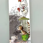 Bogmærke Karton med Findus, feddersen, bogmærke, læsehest, bøger, bogorm, boggave, læser, gave, lille, fin, børn, biti, ribe