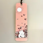 Bogmærke Karton med Mumi & Snorkfrøkenen, kram,knus, kærlighed, kærester, rosa, lyserødt, mumi, moomin, bogmørke, læser, læsehest, elsker, bøger, bogorm, boggave, børnebog, boggave, mumidalen, sølv, flot, fint, gave, gaveide, bkmk61