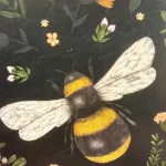 Hæfte med Bi og Vilde Blomster - Aften, sommeraften, eksotisk, notesbog, noter, hæfte, kladdehæfte, notater, taske, dagbog, lækker, kvalitet, papirvarer, forfatter, digte, ideer, tanker, udkast, skitser, bi, bier, insekter, natur, flora, fauna, biodiversitet, vild med vilje, gave, gaveide, sød, lille, fin, biti, ribe, vadehavet, nationalpark