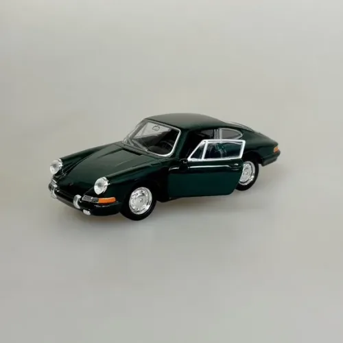 Modelbil Porsche 911 - Racer Grøn, mørkegrøn, sort, 1965, modelbil, rød porche, lille bil, legetøj, legetøjsbil, model, biti, ribe, racerbil, kørekort, gave, symbolsk