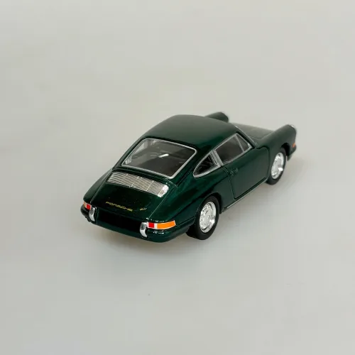 Modelbil Porsche 911 - Racer Grøn, mørkegrøn, sort, 1965, modelbil, rød porche, lille bil, legetøj, legetøjsbil, model, biti, ribe, racerbil, kørekort, gave, symbolsk