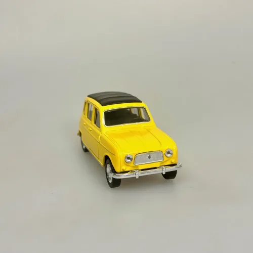 Modelbil Renault 4 - Gul, gul bil, citrongul, fransk, design, bil, model, bilmodel, retro, ældre, biti, ribe, gave, gaveide, kørekort, frankrig, emigrere, pensionist, flytte, symbolik
