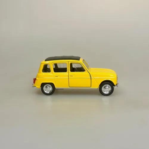 Modelbil Renault 4 - Gul, gul bil, citrongul, fransk, design, bil, model, bilmodel, retro, ældre, biti, ribe, gave, gaveide, kørekort, frankrig, emigrere, pensionist, flytte, symbolik