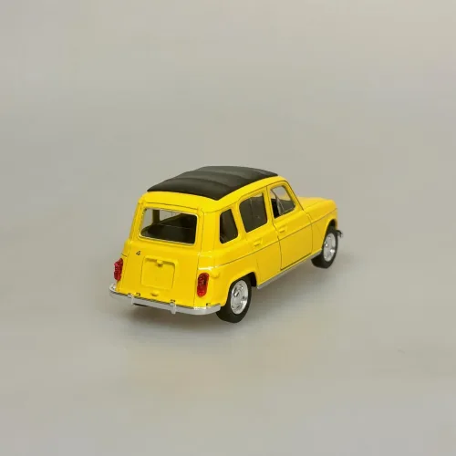 Modelbil Renault 4 - Gul, gul bil, citrongul, fransk, design, bil, model, bilmodel, retro, ældre, biti, ribe, gave, gaveide, kørekort, frankrig, emigrere, pensionist, flytte, symbolik