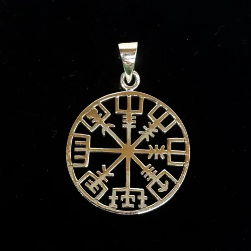 Sølv Vedhæng Vegvisir Åben, enkel, kd, 98477, stilig, magisk, heksetegn, amulet, kompas, vejviser, vikingkompas, vikingekompas, guder, gamle, mytologi, aser, vikinger, museums, smykker, ægte, original, fund, kopi, kopismykker, nordisk, dansk, fortidsfund, udgravninger, gave, gaveide, symbolsk, eksamen, eksamensgave, rejse, beskytte, lykke på rejsen, voksen, konfirmation, biti, ribe, sterling, sølv, ren, ægte, 925, kvalitet, lækker, flot