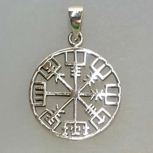 Sølv Vedhæng Vegvisir Åben, enkel, kd, 98477, stilig, magisk, heksetegn, amulet, kompas, vejviser, vikingkompas, vikingekompas, guder, gamle, mytologi, aser, vikinger, museums, smykker, ægte, original, fund, kopi, kopismykker, nordisk, dansk, fortidsfund, udgravninger, gave, gaveide, symbolsk, eksamen, eksamensgave, rejse, beskytte, lykke på rejsen, voksen, konfirmation, biti, ribe, sterling, sølv, ren, ægte, 925, kvalitet, lækker, flot