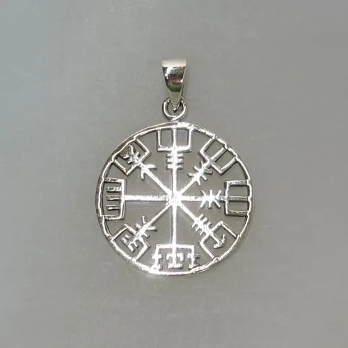 Sølv Vedhæng Vegvisir Åben, enkel, kd, 98477, stilig, magisk, heksetegn, amulet, kompas, vejviser, vikingkompas, vikingekompas, guder, gamle, mytologi, aser, vikinger, museums, smykker, ægte, original, fund, kopi, kopismykker, nordisk, dansk, fortidsfund, udgravninger, gave, gaveide, symbolsk, eksamen, eksamensgave, rejse, beskytte, lykke på rejsen, voksen, konfirmation, biti, ribe, sterling, sølv, ren, ægte, 925, kvalitet, lækker, flot