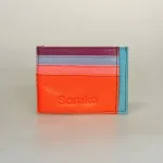 Unika Kortetui i Læder - Flerfarvet med Lomme Happy, farver, kulørt, little elephant, my wallit, italiensk, spansk, kortetui, kortholder, kortpung, lille, kompakt, credit cards, kreditkort, unisex, farveglad, særlig, speciel, flot, unika, kun en af hver, one of a kind, piger, damer, mænd, lomme, gave, gaveide, billig, lækker, skind, læder, pung, kort, cool, biti, ribe, vadehavet, 810, L Orange/Efterår