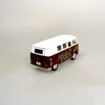 12072, 1:32, VW Folkevogns Rugbrød - Samba Flower Power Bordeaux, Hippie, goki, VW Folkevogns Rugbrød - Samba blå, VW Folkevogns Rugbrød - Samba Blå/Hvid, bus, folkevogn, folkevognsbus, rugbrødsbil, rugbrød, varebil, surfer, surferbus, hippue, hippiestyle, ud i det , nostalgi, 70'erne, modelbiler, modelbil, volkswagen, samba, bully, biti, ribe