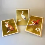 Dobbeltkort med Kuvert - Guld med Ræv, Dobbeltkort med Kuvert - Guld med Egern, guld, gyldent, skovens, dyr, fauna, egern, havens, danmark, dansk, natur, vilde, personlig, symbolsk, hilsen, gave, gavekort, flot, fødselsdag, rejse, udeliv, nationalpark, ribe, vadehavet, skov, biti, biologi,