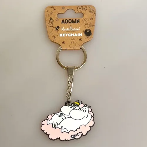 Nøglering - Mumi & Snorkfrøkenen på Lyserød Sky, kærlighed, moomin123D, rosa, lyserød, sød, cute, kærester, love, metalnøglering, emalje, emaljeret, kvalitet, lækker, taskepynt, gave, gaveide, konfirmation, konfirmand, mumiting, mumidalen, moomin, biti, ribe