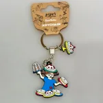 Nøglering - Pippi Langstrømpe med Kager, pippiting, pippinøglering, pippi123A, fødselsdag, kager, kalas, bager, konditor, den store bagedyst, symbolsk, konfirmation, konfirmand, elsker, at, gave, ide, penge, asrid lindgren, stærk, god, sød, biti, ribe, metalnøglering, emaljeret, kulørt, farverig, flot,