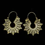 Øreringe i Bronze - Filigran Creoler Sol, kd, schmuck, design, bro 352, sol, stråler, øreringe orientalske, boho, statement, bronze, smykker, creoler, store, markante, gyldne, guld, kobber, biti, ribe, særlige, flotte, indiske, persiske, persien