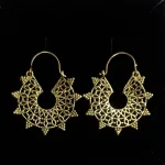 Øreringe i Bronze - Filigran Creoler Sol, kd, schmuck, design, bro 352, sol, stråler, øreringe orientalske, boho, statement, bronze, smykker, creoler, store, markante, gyldne, guld, kobber, biti, ribe, særlige, flotte, indiske, persiske, persien