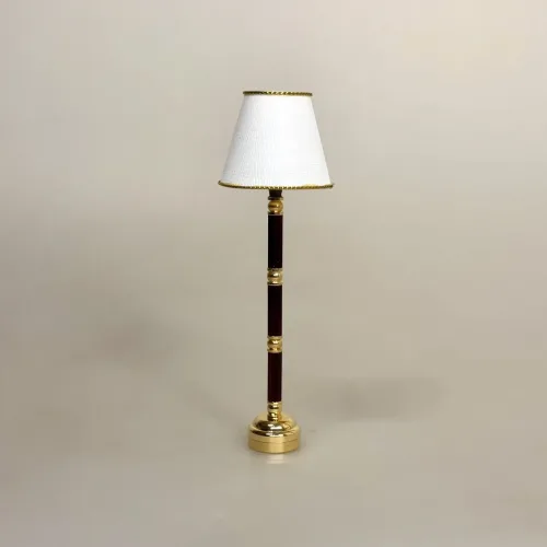 Miniature Gulvlampe Brun og Guld med Hvid Skærm, 8025L, LED, batteri, ledningsfri, standerlampe, gulvlampe, retro, symbolsk, gave, lampe i gave, gavekort, lampekøb, miniature, 1:12, dukkehus, tilbehør, ting til, dukkehuset, lamper, belysning, batteri, nisser, nissehus, nissebo, nissedør, hygge, julekrybbe, julelandskab, mini, lamper, biti, ribe