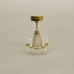 Miniature Krystal Lysekrone Lille, krystallyskrone, krystal, loftslampe, plafond, pendel, miniature, tre, arme, lysekrone, smart, batteri, ledningsfri, standerlampe, gulvlampe, retro, symbolsk, gave, lampe i gave, gavekort, lampekøb, miniature, 1:12, dukkehus, tilbehør, ting til, dukkehuset, lamper, belysning, batteri, nisser, nissehus, nissebo, nissedør, hygge, julekrybbe, julelandskab, mini, lamper, biti, ribe