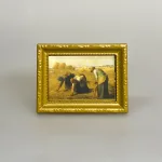 Miniature Maleri Akserskerne, bondekoner, bønder, akssamlere, høst, motiv, mini, maleri, kunstværk, dukkehus,