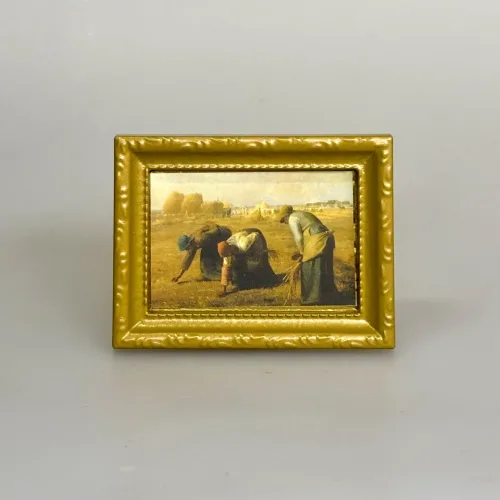 Miniature Maleri Akserskerne, bondekoner, bønder, akssamlere, høst, motiv, mini, maleri, kunstværk, dukkehus,
