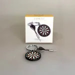 Nøglering - Dartskive og Dartpil, dart, spil, værtshus, mtm, 383-01, bullseye, vinder, gave, gaveide, personlig, symbolsk, efterløn, brunt, biti, ribe,