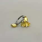 Nøglering Gylden Blæksprutte og Sneglehus, octopus, blæksprutte, havet, havdyr, ocean, ottearmet, havbiolog, marinebiolog, marine, symbolsk, biologi, biolog, nature, nytting, lækker,særlig, symbolsk, akvarium, blå planet, biti, ribe