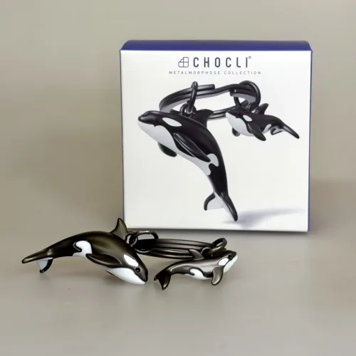 Nøglering Spækhugger med Unge, mor og barn, befri willi, befri, orca, hval, whale, spækhugger, blåhval, havet, fisk, dykker, undervands, biolog, havbiolog, marine, sang, svømme, sejle, symbolsk, jonas, flot, lækker, akvarium, biti, ribe, vadehavet, danmark, havbiolog, delfin, tandhval,