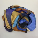 Tørklæde Let Vævet Merino - Aftenlys, raven, klare, mættede, farver, raven, merinould, blødt, let, tyndt, lunt, klassisk, lækkert, kvalitet, vævet, tryk, mønster, elegant, lady, eksklusivt, rund, fødselsdag, efterår, vinter, acvessoires, tilbehør, stola, sjal, uldent, ren, naturmateriale, high end, moderne, smukt, design, kunst, biti, ribe, fødselsdagsgave, jubilæum, gaveide, svigermor, mor, ældre, smart,