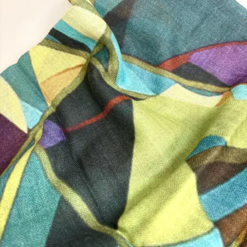 Tørklæde Let Vævet Merino - Mosaik, klare, mættede, farver, raven, merinould, blødt, let, tyndt, lunt, klassisk, lækkert, kvalitet, vævet, tryk, mønster, elegant, lady, eksklusivt, rund, fødselsdag, efterår, vinter, acvessoires, tilbehør, stola, sjal, uldent, ren, naturmateriale, high end, moderne, smukt, design, kunst, biti, ribe, fødselsdagsgave, jubilæum, gaveide, svigermor, mor, ældre, smart,