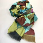 Tørklæde Let Vævet Merino - Mosaik, klare, mættede, farver, raven, merinould, blødt, let, tyndt, lunt, klassisk, lækkert, kvalitet, vævet, tryk, mønster, elegant, lady, eksklusivt, rund, fødselsdag, efterår, vinter, acvessoires, tilbehør, stola, sjal, uldent, ren, naturmateriale, high end, moderne, smukt, design, kunst, biti, ribe, fødselsdagsgave, jubilæum, gaveide, svigermor, mor, ældre, smart,