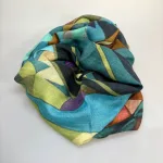 Tørklæde Let Vævet Merino - Mosaik, klare, mættede, farver, raven, merinould, blødt, let, tyndt, lunt, klassisk, lækkert, kvalitet, vævet, tryk, mønster, elegant, lady, eksklusivt, rund, fødselsdag, efterår, vinter, acvessoires, tilbehør, stola, sjal, uldent, ren, naturmateriale, high end, moderne, smukt, design, kunst, biti, ribe, fødselsdagsgave, jubilæum, gaveide, svigermor, mor, ældre, smart,