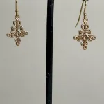Vikingeøreringe Bronze - Kærlighed Amulet, kærlighedsamuletter, held i, lykkebringende, love, valentine, bryllupsgave, morgengave, bronze, gylden, bronze, vikinge, tegn, symbol, heksetegn, magisk, kraftfuld, små, yndige, feminine, ægte, museumssmykker, vikinger, biti, ribe, øreringe, hænge,