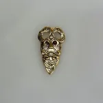 Vikingevedhæng i Bronze - Odinmaske med Glasøje, et øje, enøjet, overgud, øverste, as, aser, asgård, glasøje, odin, odinmaske, odinsmaske, smykke, vedhæng, museumssmykker, gylden, sej, gave, gaveide, vikingesmykker, biti, ribe