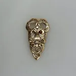 Vikingevedhæng i Bronze - Odinmaske med Glasøje, et øje, enøjet, overgud, øverste, as, aser, asgård, glasøje, odin, odinmaske, odinsmaske, smykke, vedhæng, museumssmykker, gylden, sej, gave, gaveide, vikingesmykker, biti, ribe