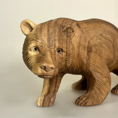 Bjørn - Håndskåret Træ - Stor, 25 cm, BW-25, RA-BW-25, brun bjørn, ursus, bamsefar, bjørnen bjørn, guldlok og de tre bjørne, ursus arctos, ursidae