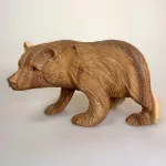 Bjørn - Håndskåret Træ - Stor, 25 cm, BW-25, RA-BW-25, brun bjørn, ursus, bamsefar, bjørnen bjørn, guldlok og de tre bjørne, ursus arctos, ursidae