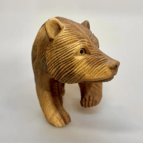 Bjørn - Håndskåret Træ - Stor, 25 cm, BW-25, RA-BW-25, brun bjørn, ursus, bamsefar, bjørnen bjørn, guldlok og de tre bjørne, ursus arctos, ursidae