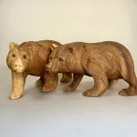 Bjørn - Håndskåret Træ - Stor, 25 cm, BW-25, RA-BW-25, brun bjørn, ursus, bamsefar, bjørnen bjørn, guldlok og de tre bjørne, ursus arctos, ursidae