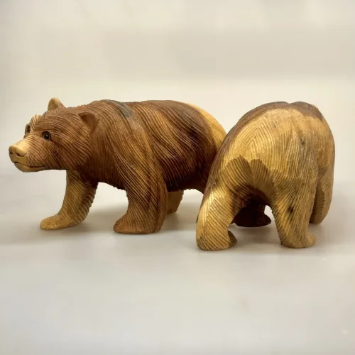 Bjørn - Håndskåret Træ - Stor, 25 cm, BW-25, RA-BW-25, brun bjørn, ursus, bamsefar, bjørnen bjørn, guldlok og de tre bjørne, ursus arctos, ursidae