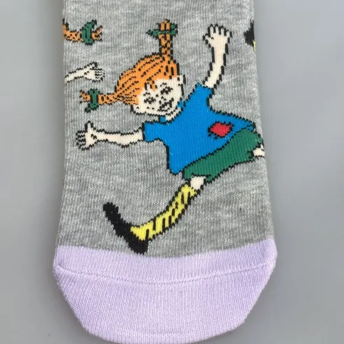 Strømper Pippi Langstrømpe - Grå, lysegrå, melange, hopla, PIPPI17M damestrømper, dame, pige, drenge, festlige, pippi, ting, assesoires, accessoires, sokker, strømper, bomuld, bomuldsstrømper, bomuldssokker, sjove, motiv, kulørte, farverige, humoristiske, pippisokker, pippistrømper, økologisk, holdbare, gave, gaveide, pippi fan, sstærk, sej, forbillede, konfirmationsgave, konfirmand, gaveide, gave, biti, ribe, astrid lindgren, pippiting, nordic boddies